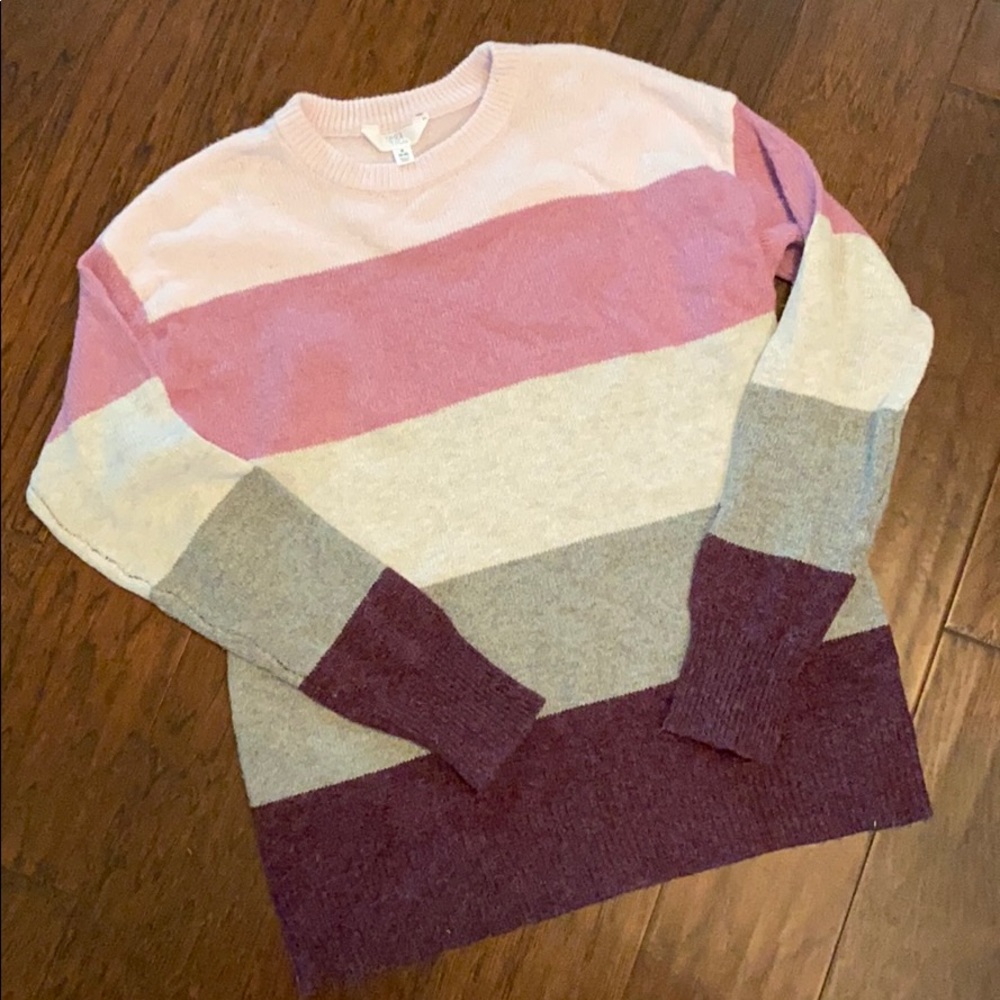 Purple Colorblock Sweater